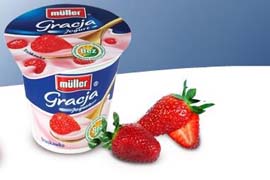 Owocowo i kremowo z Müller Gracja, wyrobów mlecznych producenci mleka, mleczarstwo